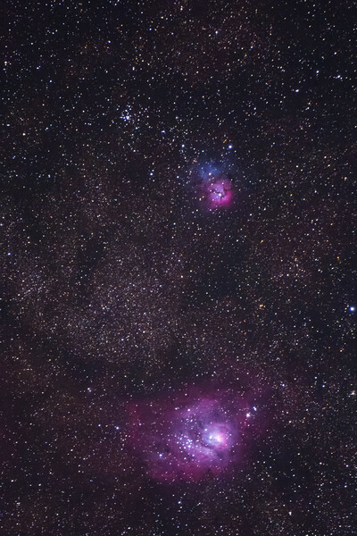 三裂星雲M20と干潟星雲M8
