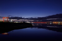 多摩川河口の夜明け