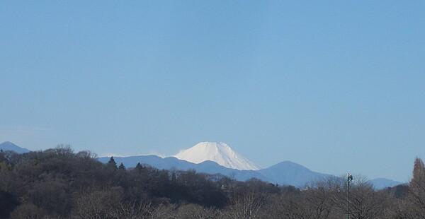 多摩川河川敷からの富士山