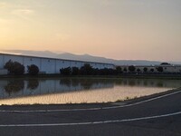 映り込みが綺麗な夕方の水田