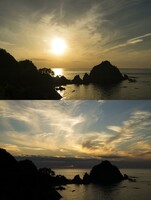 城原海岸の夕陽！