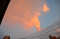 【夏の日】　夕焼け雲に虹