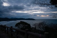 日本海の夕暮れ。
