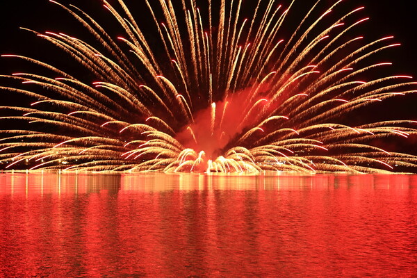 河口湖の花火