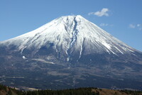 去年とちょっと違うかな？新雪の富士山です。天辺の気象観測所、見ていただけますか?