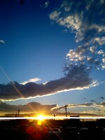 台風のあとの夕焼け空