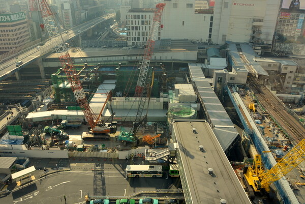 渋谷駅再開発工事俯瞰