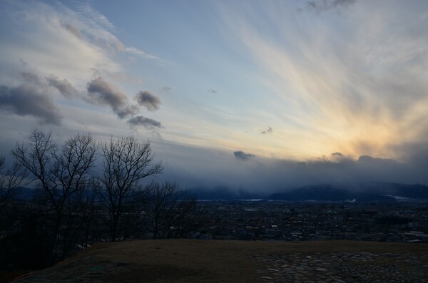 曇りが丘の日没前