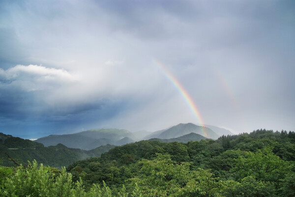 妙義山で見た虹