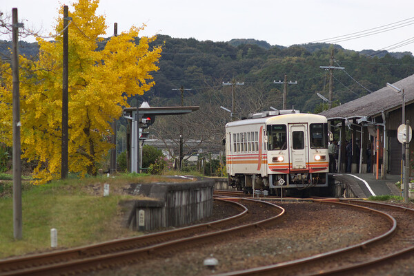 秋のローカル線駅