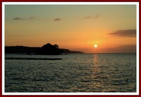 奈古漁港男鹿島の夕景