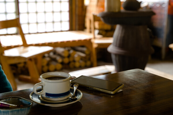 位ヶ原山荘でコーヒータイム