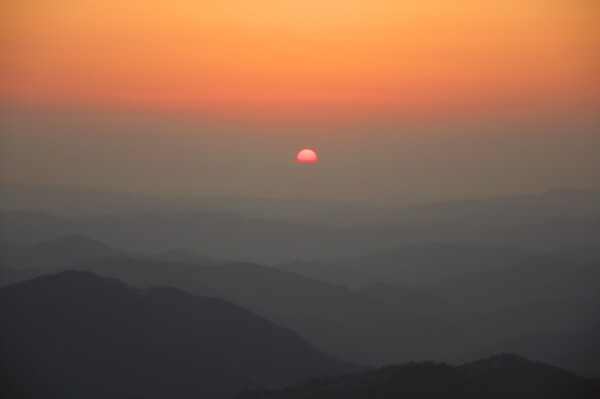 山頂からの日没