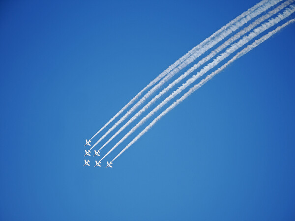 デルタ隊形の演技