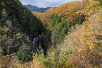 秋色と乗鞍と善五郎の滝