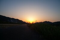 美しい夕焼けに。