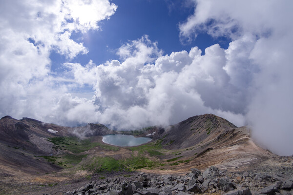 絶景、噴火口