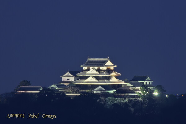 松山城の夜景