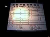 開業時の東海道新幹線時刻表
