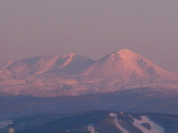 夕陽の大雪山連峰