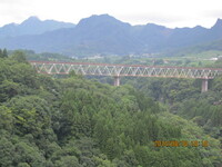 元高い橋梁の全景です