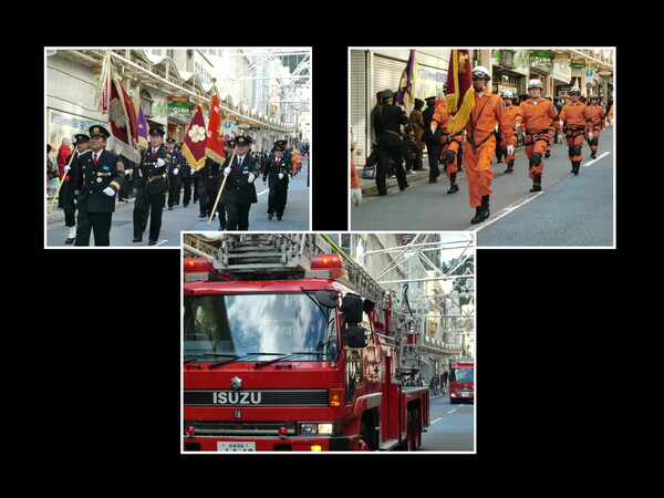 熱海消防出初式の観閲パレード