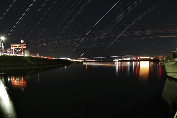 多摩川河口の星空