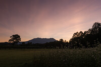 秋の高原　夕焼け