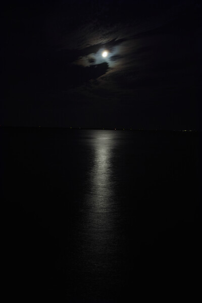 月、少し前だけど(^^;　有明海の月