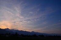 アルプスから湧き出る夕焼け雲