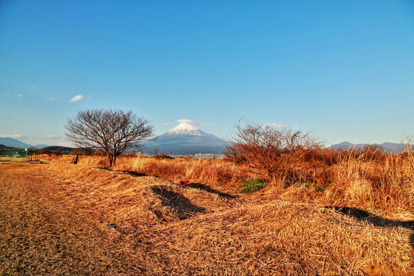 富士川河川敷の風景HDR