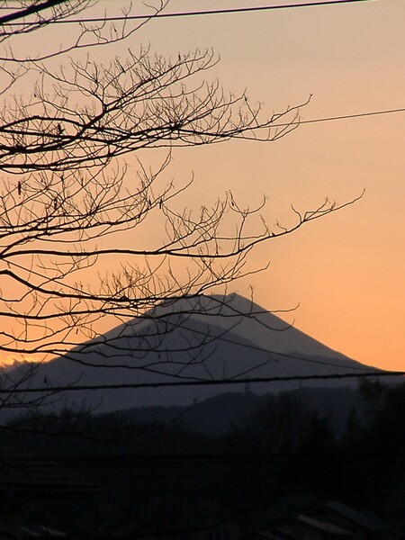 ■我が家から見た富士の夕暮れ