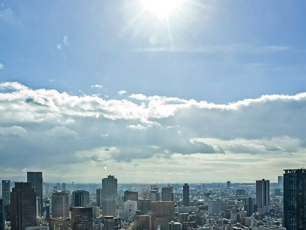 【どこでも空】大阪上空は晴れ