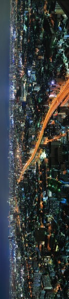 大阪夜景　高解像度パノラマ