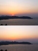 陸上岬からの夕日撮り！