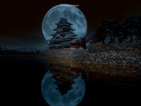 【情景】松本城と満月