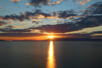 琵琶湖　夕日