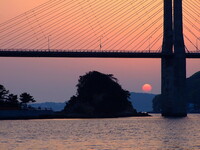 呼子大橋の夕陽