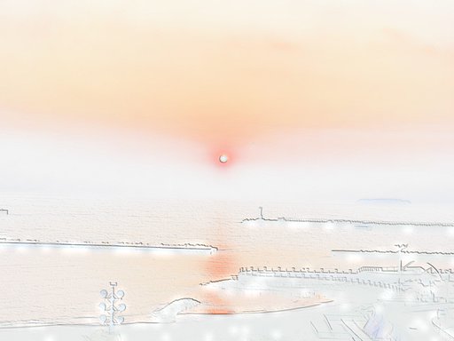 今日の日の出（水彩画）