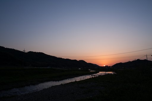 日の入りは綺麗な夕焼けに。