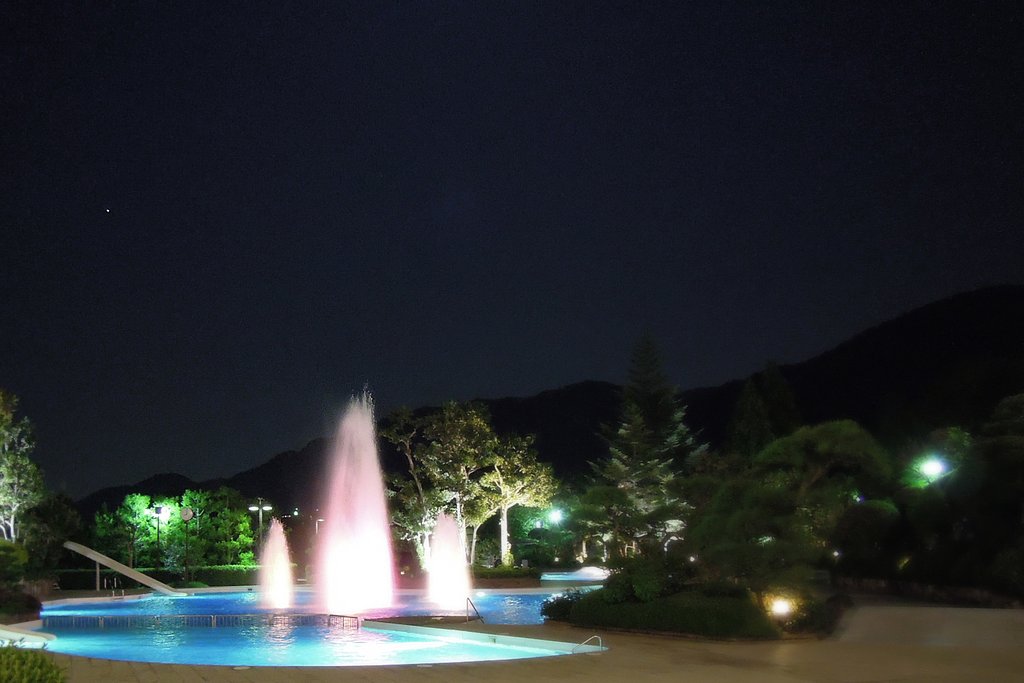 夜【空】と噴水