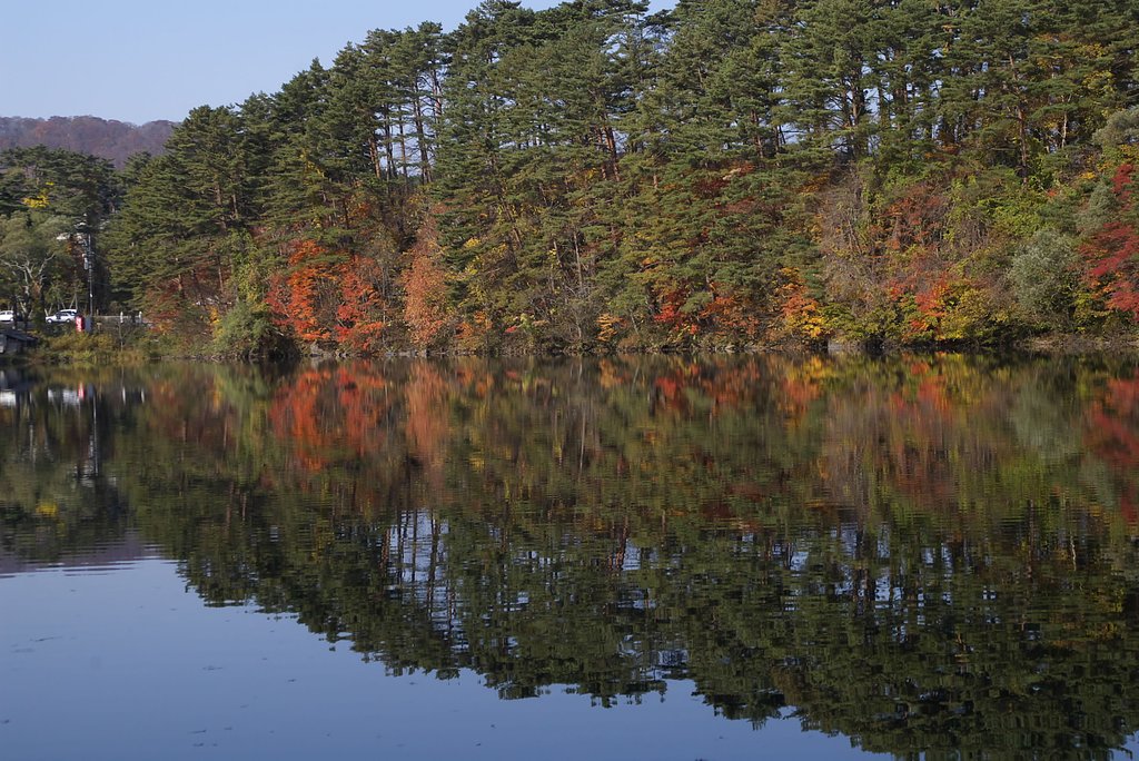 映る紅葉