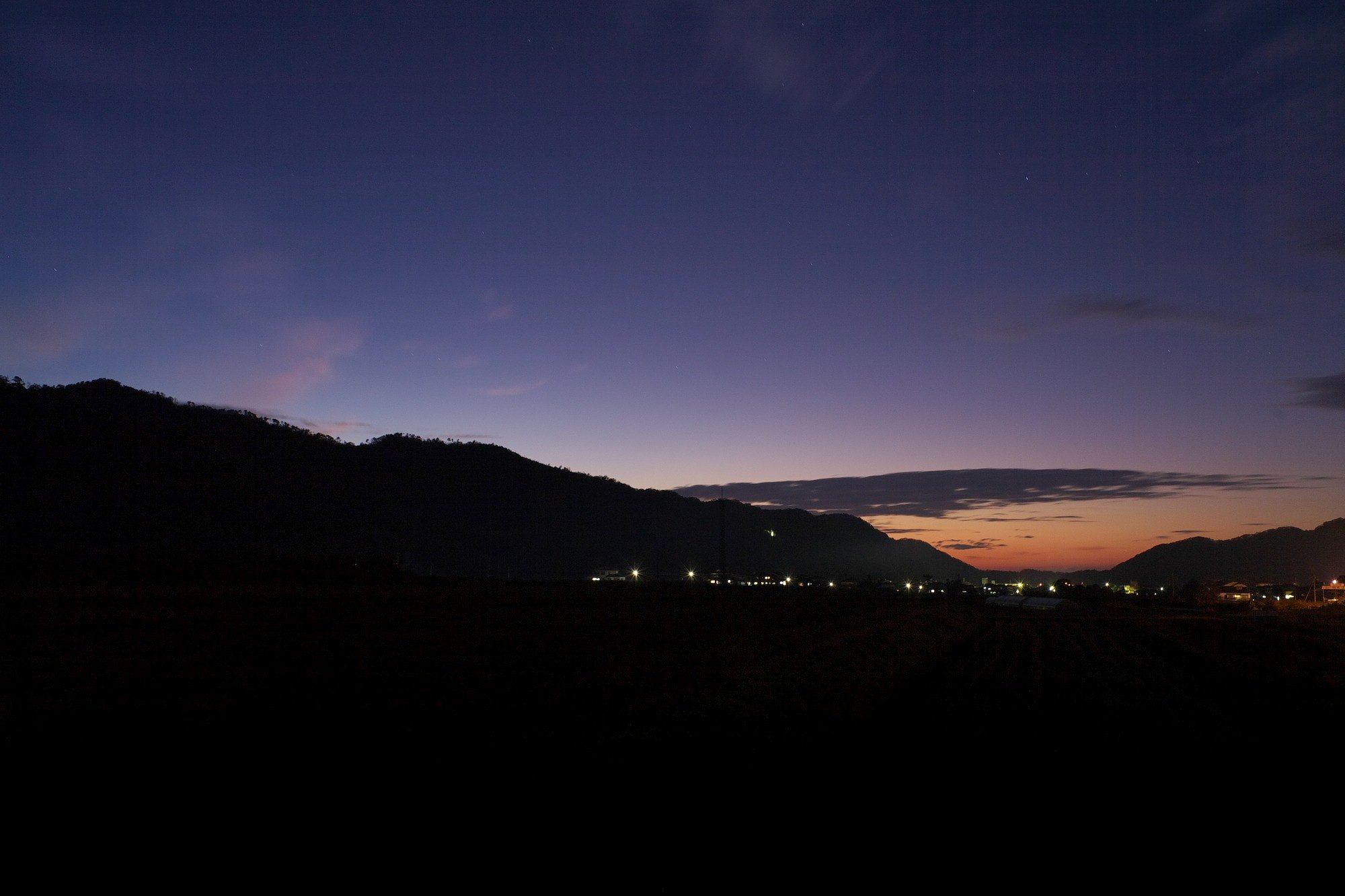 寒い日の夕焼。