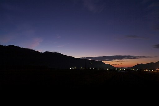 寒い日の夕焼。