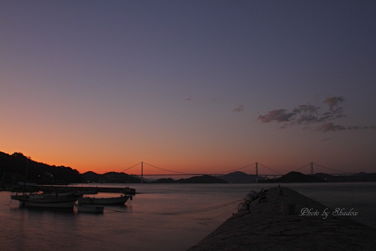 来島海峡の夕暮れ