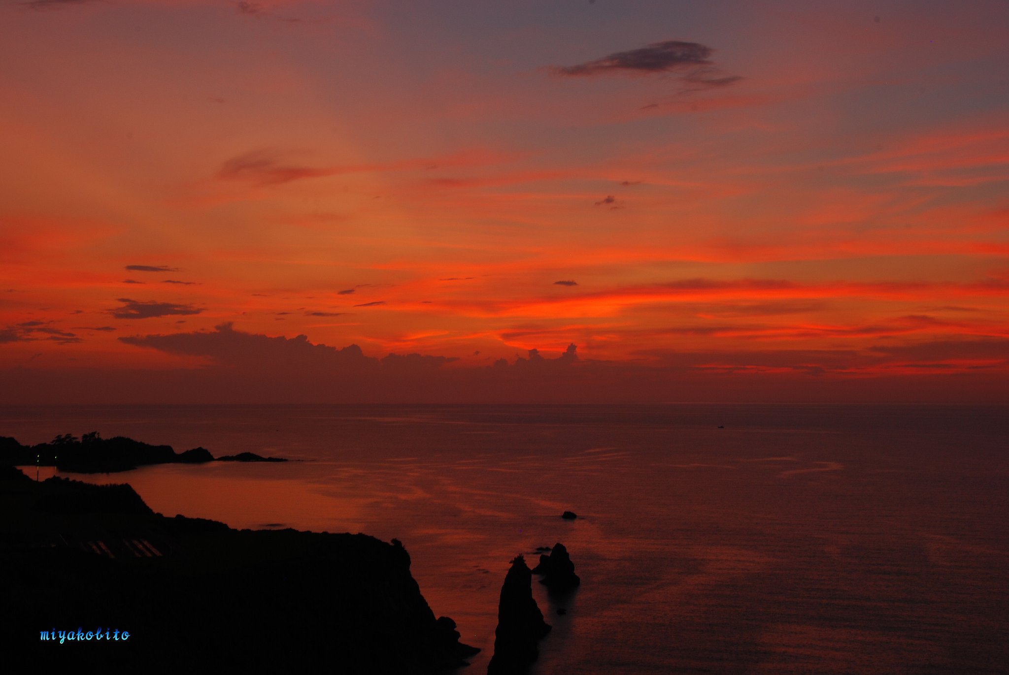 屏風岩の夕陽NO2