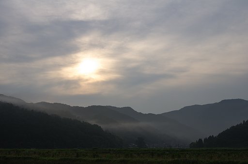 典型的梅雨空の朝。