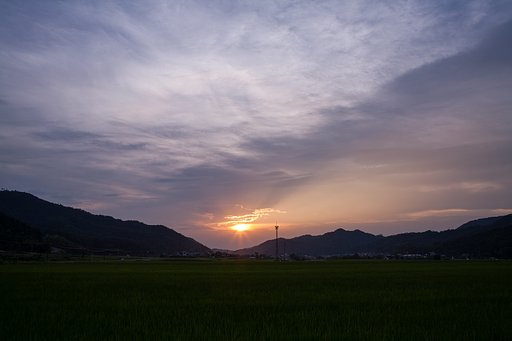 少しだけ夕焼けが・・見られました。