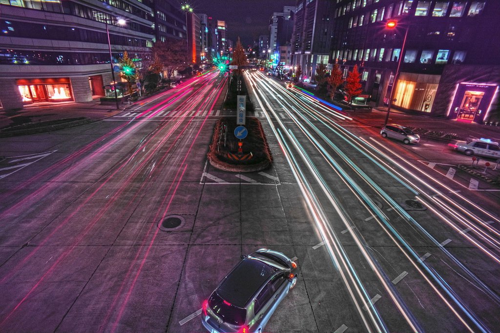 【逆光】 歩道橋から