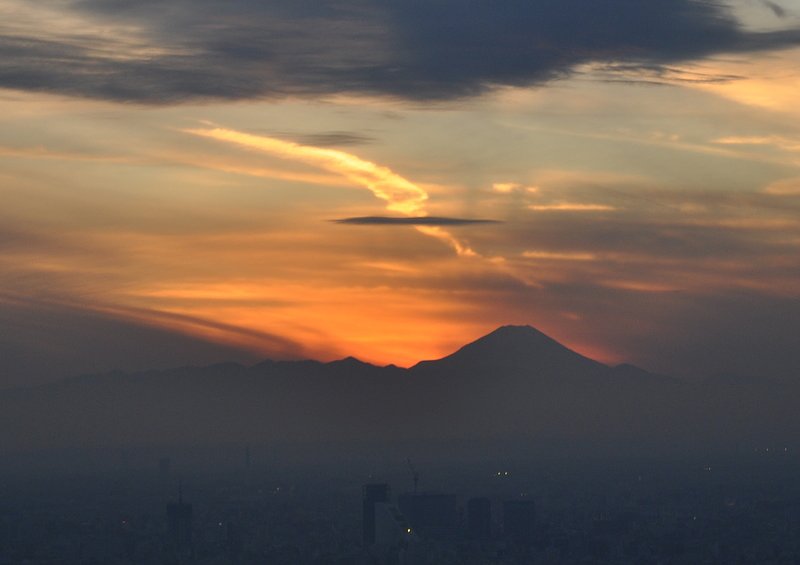富士の夕景